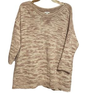 J. Jill Pure Jill Knit Space Dye Purple Cream Pullover Sweater